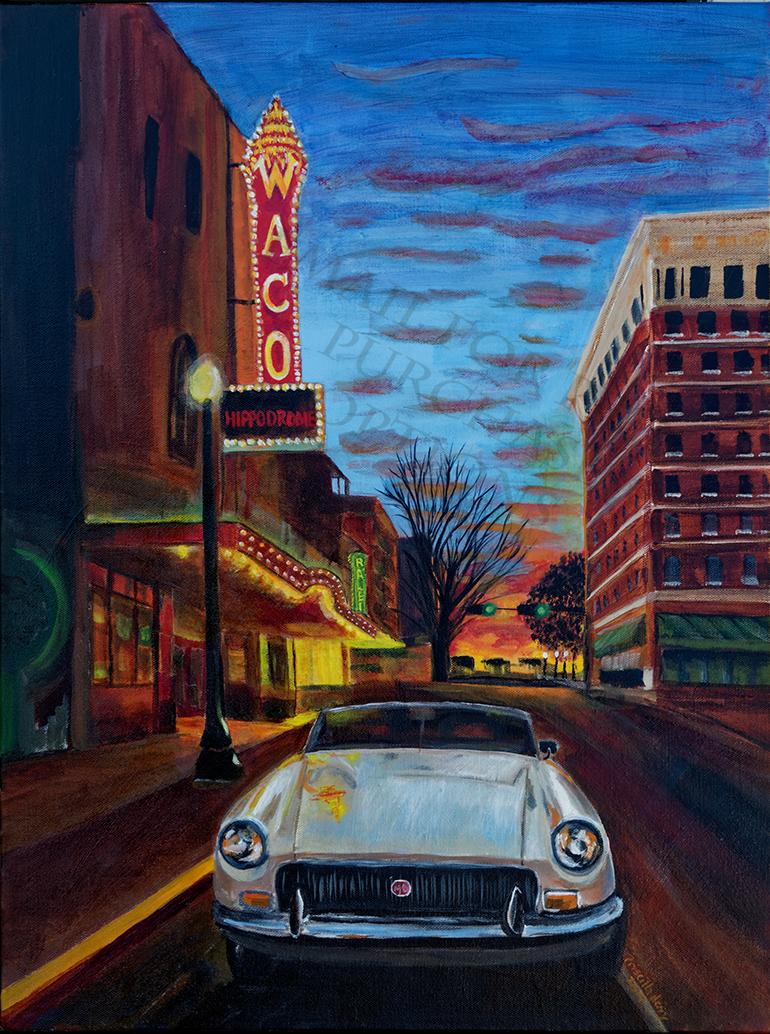 Downtown Waco at the Hippodrome with Our MGB